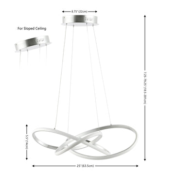 Alexia 25" Abstract Integrated LED Metal Adjustable Pendant